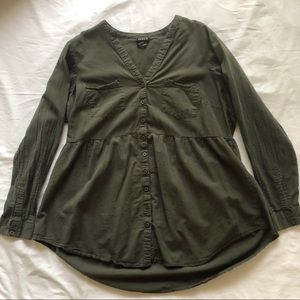 Torrid Green Babydoll Tunic Top size 1